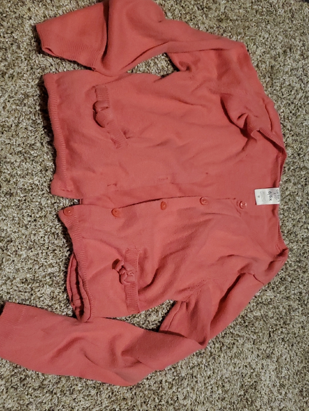 Carter's Coral Pink Knit Cardigan Sweater